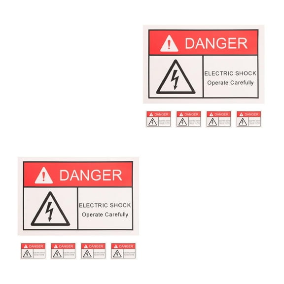 Masteelf 10 pcs Electric Shock Hazard Warning Signs Dangers High Voltage Stickers For Electrical Panel Adhesive Labels For Industrial Safety Business Use