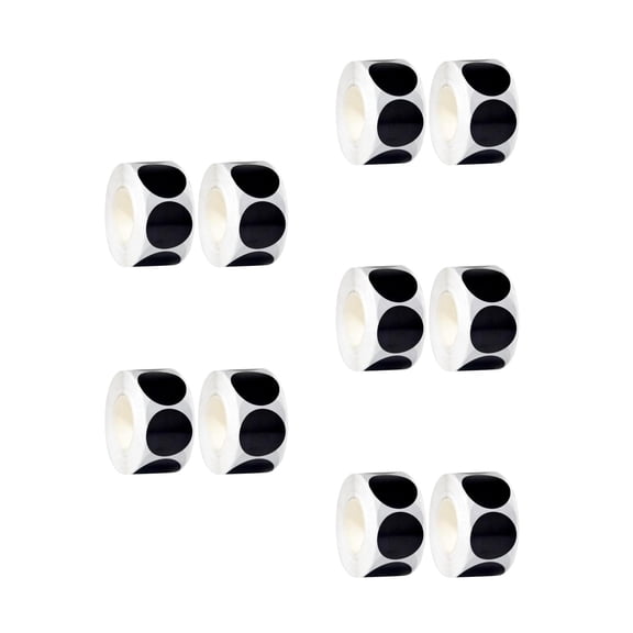 Masteelf 10 pcs Round Black Dot Stickers Sealing Roll Circle Labels for Color Coding Removable Adhesive Blank Writing Labels for Classroom Office Kitchen 25mm