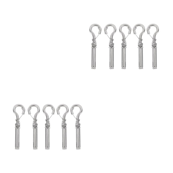 Masteelf 10 pcs  Stainless Steel Hook Expansion Bolts Heavy Duty Hook for Manhole Cover Net