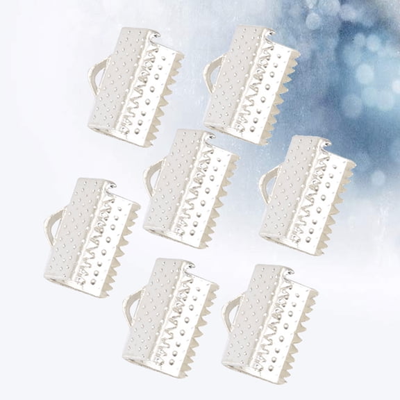 Masteelf 100 PCS Clips Closures Metal Clamp DIY Jewelry Accessories Size 1 Silver
