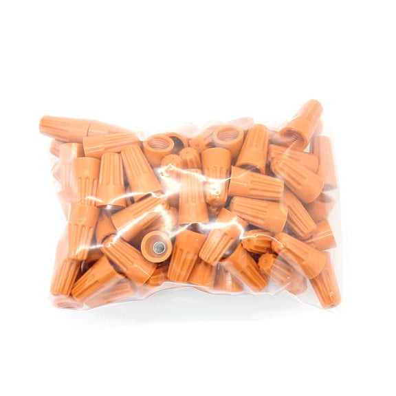 Masteelf 100 PCS Wire Connectors Cable Terminal Block Quick Screw Joints Spiral Pressure Line Caps Closed End Terminal (Orange)