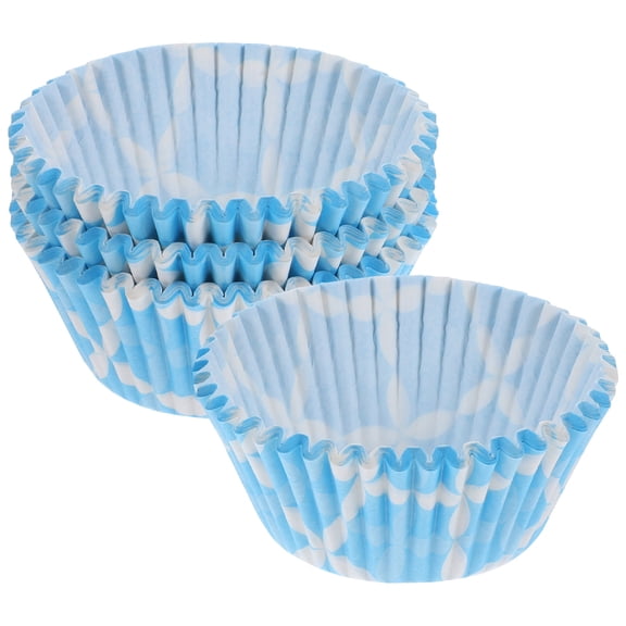 Masteelf 100 Pcs Baking Cups Flower Cake Cup Cake Paper Cups 5x7cm Blue