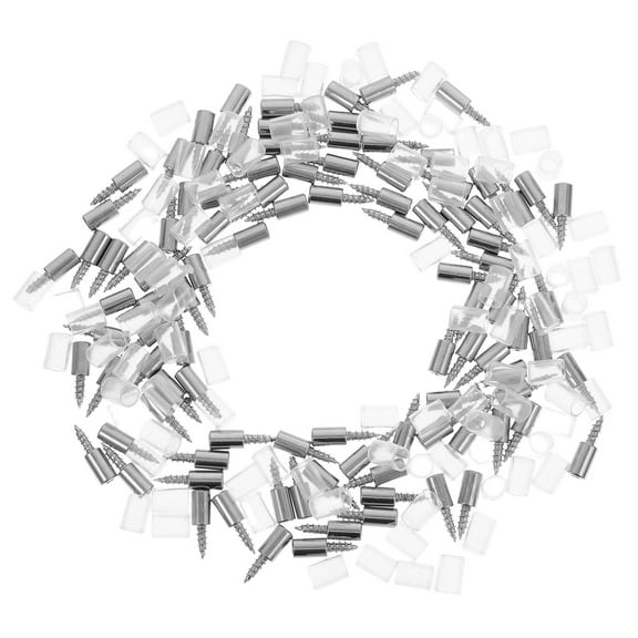 Masteelf 100 Pcs Cabinet Shelf Pegs Self-tapping Screws Laminate Silver