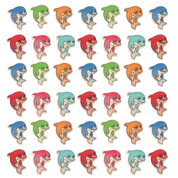 Masteelf 100 Pcs Cartoon Wooden Buttons Lion Clothes Pant Extender Ornaments for Crafts