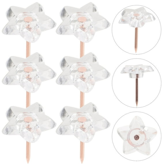 Masteelf  100 Pcs Clear Thumb Tacks for Hanging Thumbtack Poster Supply
