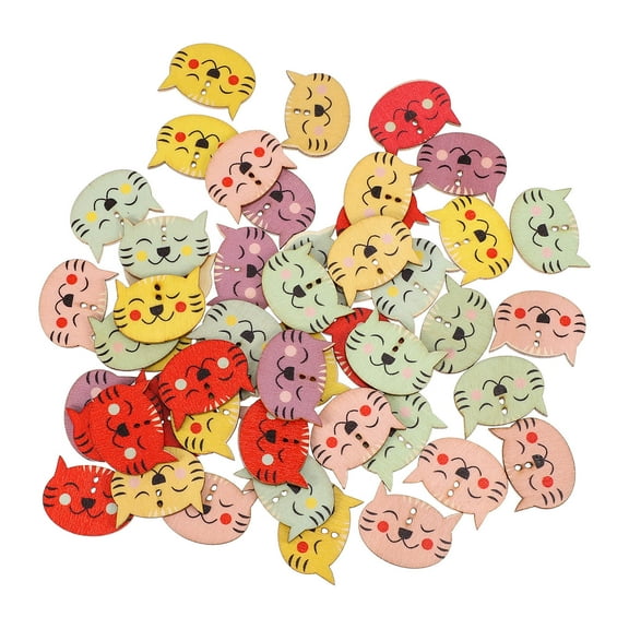 Masteelf 100 Pcs Decorative Buttons for Cardigans Kitten Shaped Unique