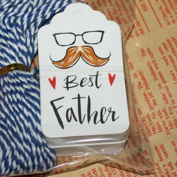 Masteelf 100 Pcs Gift Hangtag Fathers Day Labels Tags for Presents Thank You White