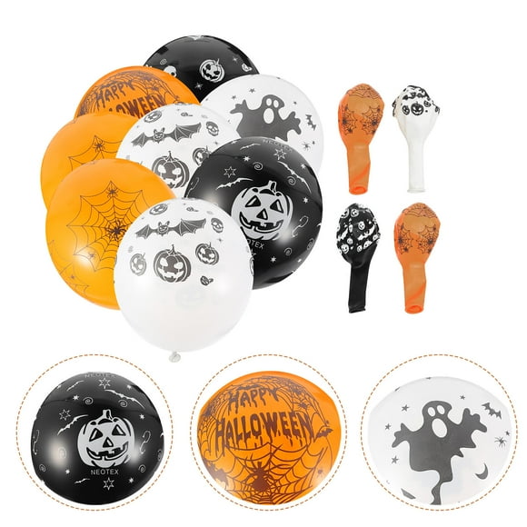 Masteelf 100 Pcs Pumpkin Balloon Halloween Party Decorations for Outdoor Adults