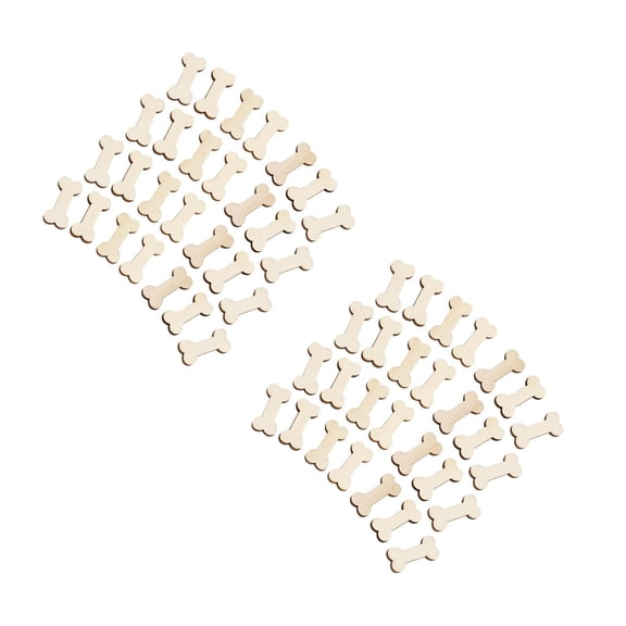 Masteelf 100 pcs  Unfinished Wood Dog Bone Cutouts for DIY Crafts Home Decorations Jewelry Making Wooden Dog Bones for Crafts Unfinished Wood Slice Cutouts