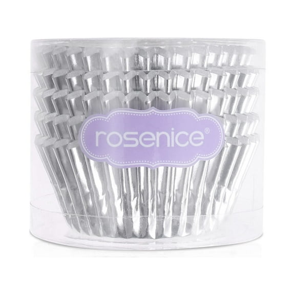 Masteelf 100Pcs Baking Molds Silver Round Flexible And Non-Stick For Dessert