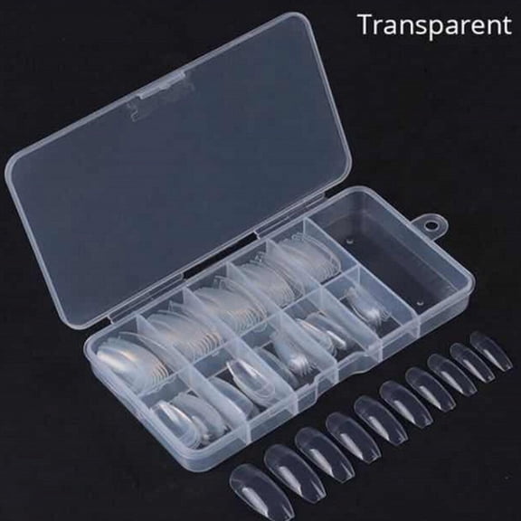 Masteelf 100Pcs Boxed Half Stick Ballet Piece Fake Nail Piece Nail Tool (Transparent)