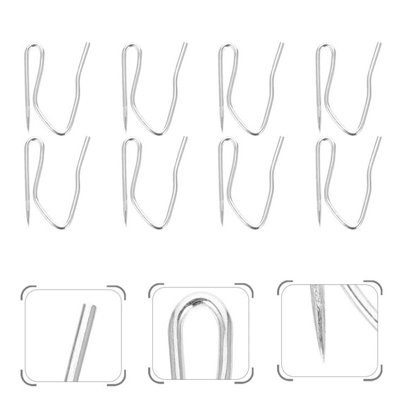HEATSHAKING Stainless Curtain Pleat Hook S-Shape Silver Iron 100Pcs 1.2X0.8X0.04In