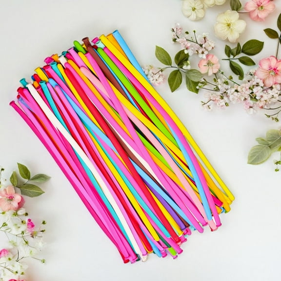 Masteelf 100pcs Balloon Twisting Kit Parties Long Balloons Creative Diy Crafts Cartoon Balloon Sculptures For Fun And Decorative Ornaments Ideal For Party Decorations