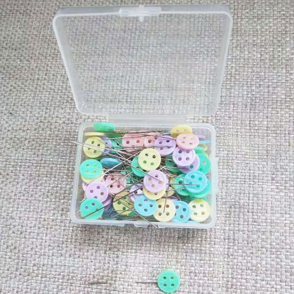 Masteelf 100pcs Button Head Straight Flat Button Head for DIY Sewing Crafts (Button)