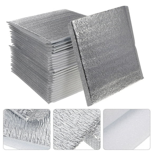 Masteelf 100pcs Disposable Insulated Bags for Food Thermal Pouches for Hot and Cold Food Takeaway Insulated Bag for Food Picnic Grocery Shopping