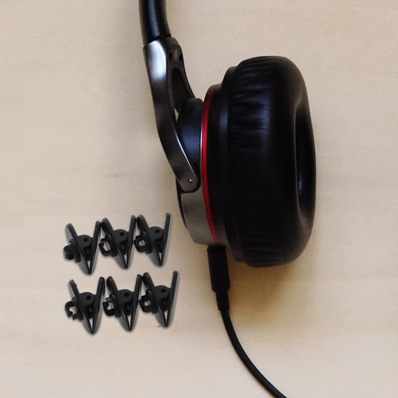 Masteelf 100pcs Earphone Clips 360-Degree Rotatable Headphone Cable Holder Portable Sports Lapel Clip Reusable Headset Wire Clamps Plastic Wire Clamps For Mobile Earbuds Secure Fit Accessories