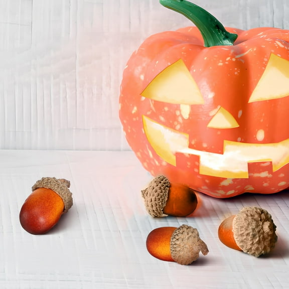 Masteelf 100pcs Fake Acorns Artificial Mini Acorns Lifelike Foam Acorn Decors Party Prop Acorns Ornaments Christmas Decorations Home