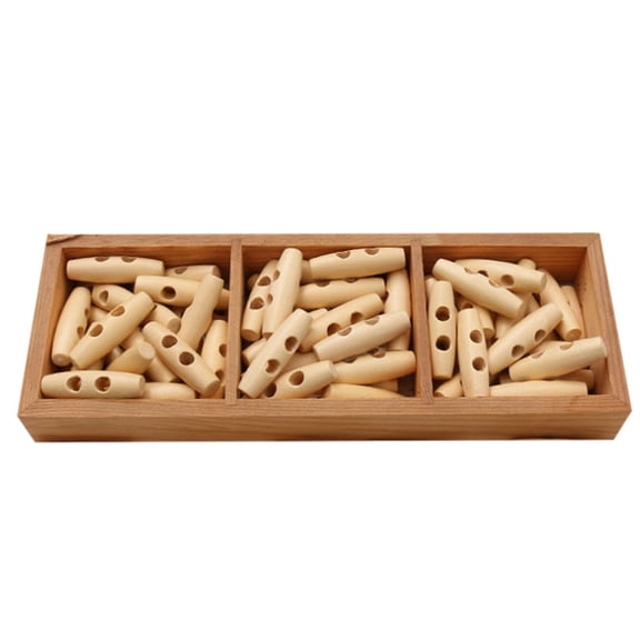 Masteelf 100pcs Olive Shape 2 Holes Wooden Buttons Classic Horn Toggle Coat Button Costume Accessories for Craft DIY Sewing Scrapbooking (Burlywood)