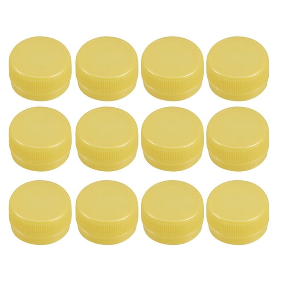 Masteelf 100pcs Plastic Drink Bottle Covers Colorful Spring Water Bottle DIY Caps (Yellow)