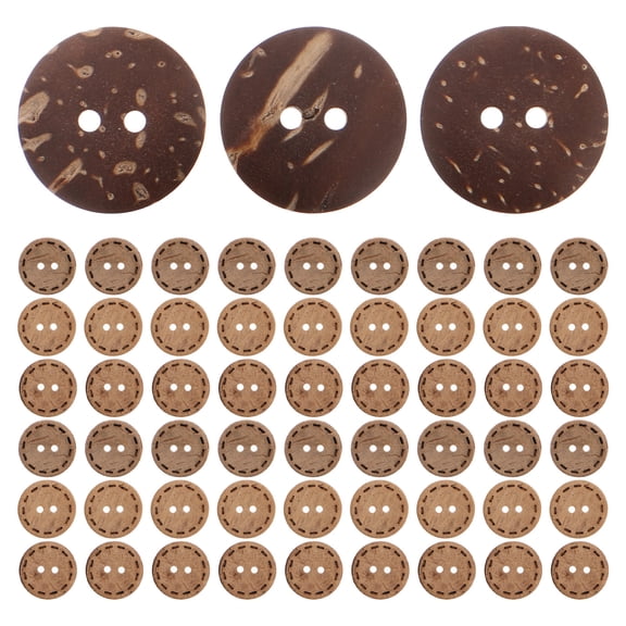 Masteelf 100pcs Round Coconut Shell Buttons Two Hole Natural Buttons For Secure Fastening Shirts Cardigans And Jackets Diy Sewing Crafts