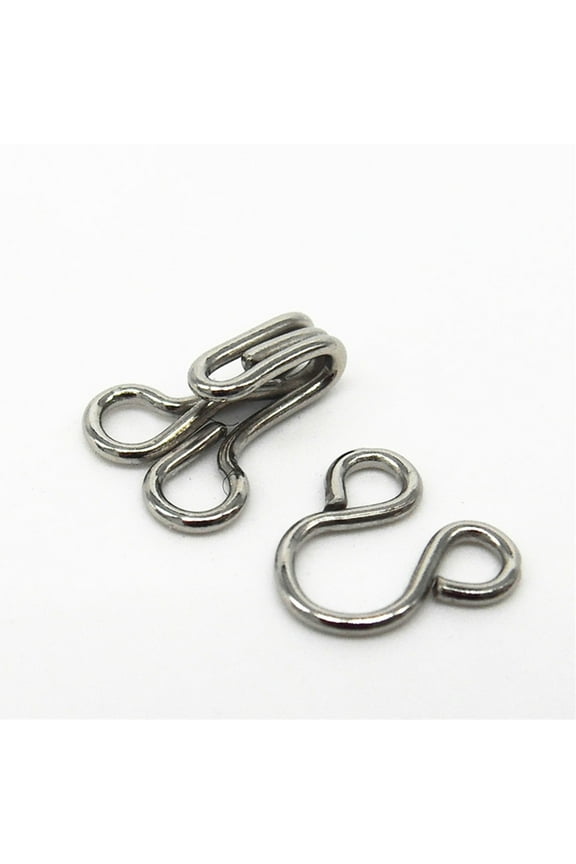 100pcs Sewing Hooks and Eyes Closure for Bra Cape Stole Clothing Silver and Black