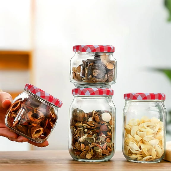 Masteelf 10PCS Checkered Regular Mouth Jar Lids Decorative Metal Jar Lids Compatible with Mason Jars Canning Jars