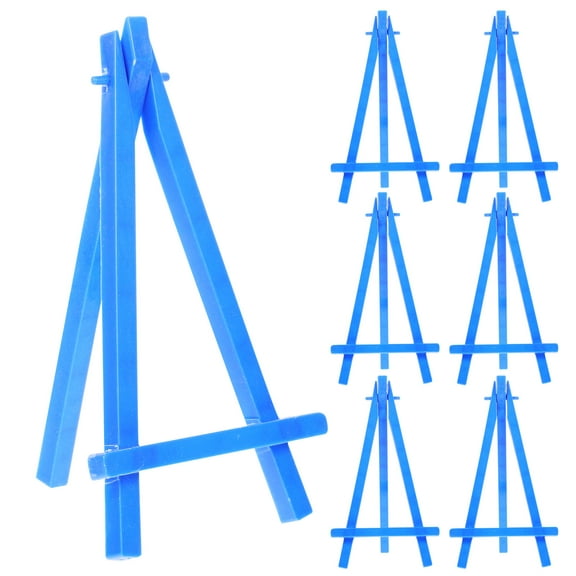 Masteelf 10Pcs Blue Plastic Easel for Display Small Paintings Photos Storage Use Adjustable Compact