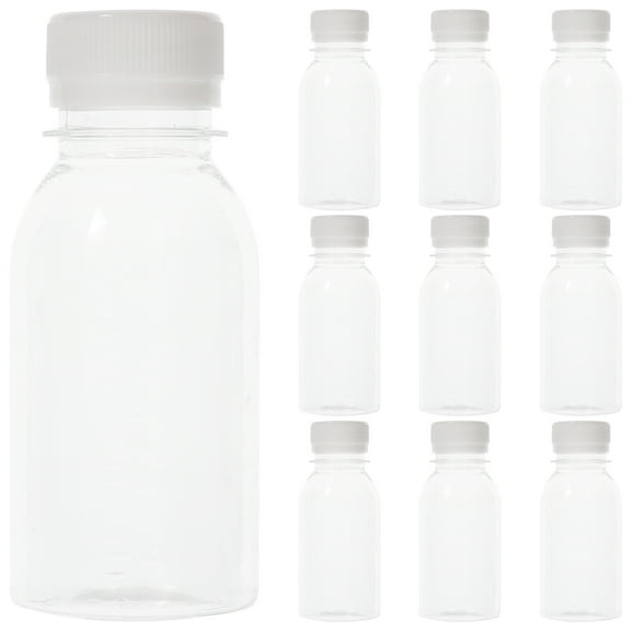 Masteelf 10Pcs Portable Juice Bottles Drinking Empty Bottles Transparent Juice Bottles Clear Bottles for Outdoor (100ml)