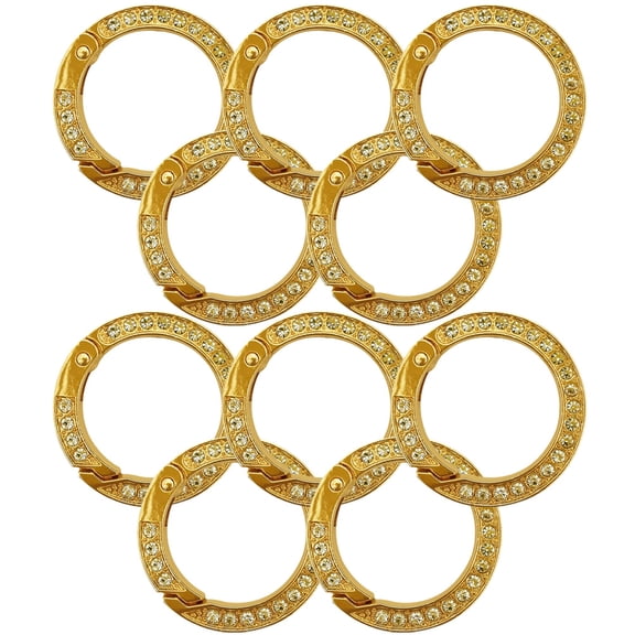 Masteelf 10-Pack Rhinestone Alloy Key , Round Keychain Attachments for Keys and Accessories