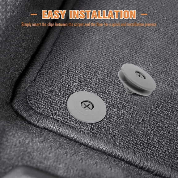 Masteelf 10Pcs Universal Floor Mat Carpet Fixing Grip Clamps Floor Holders Plastic Carpet for Floor Mats Carpet Grey