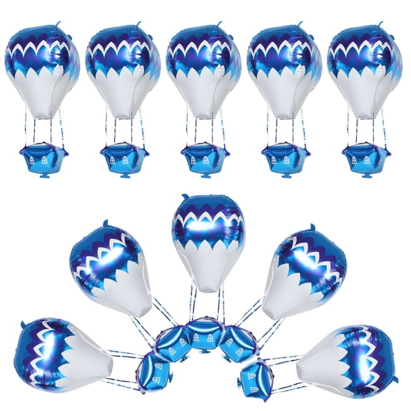 Masteelf 10-Pack Aluminum Foil Hot Air Balloon Balloons for Party Supplies, Birthday, Wedding, Festival Decorations, Colorful & Easy to Inflate