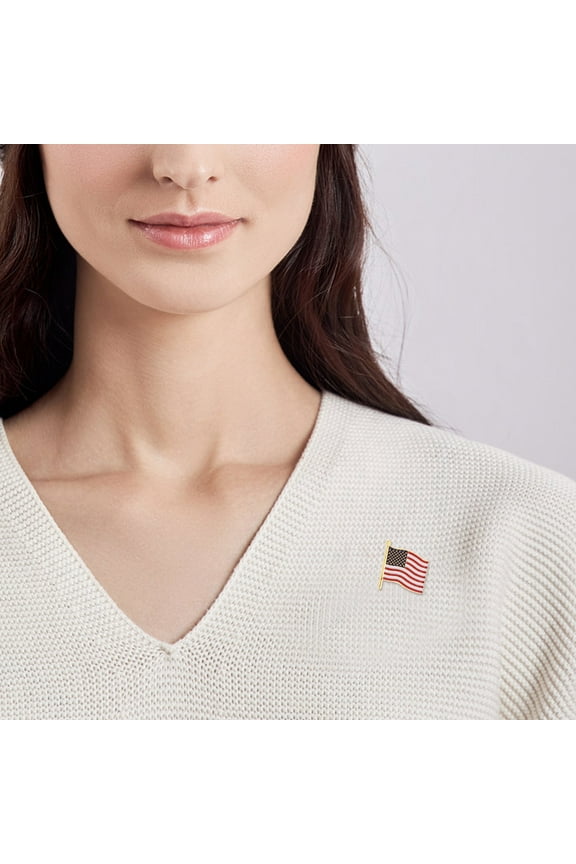 10pcs American Flag Lapel Pins Independence Day Brooches Patriotic Badge Pins for Homecomings Veteran Day Party Favor Supplies