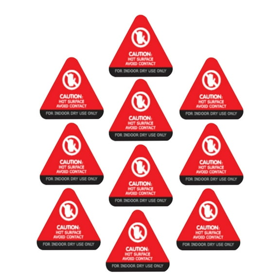 Masteelf 10pcs Caution Hot Surface Stickers Warning Label Stickers Hot Surface Warning Signs Caution Sticker Hot Surface Warning Label High Temperature Warning Sticker
