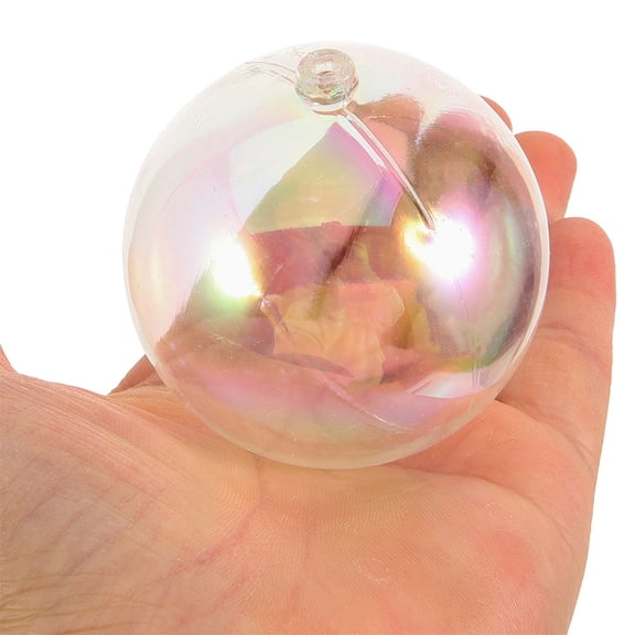 Masteelf 10-Pack Clear Plastic Christmas Ornaments, Iridescent Fillable Baubles for Xmas Tree, Party, Wedding & Home Decorations, Shatterproof Hanging