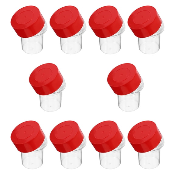 Masteelf 10pcs Clear Round Stamp Storage Box Transparent Seal Holder For Office And Personal Use Plastic Stamper Case Sturdy Round Seal Organizer