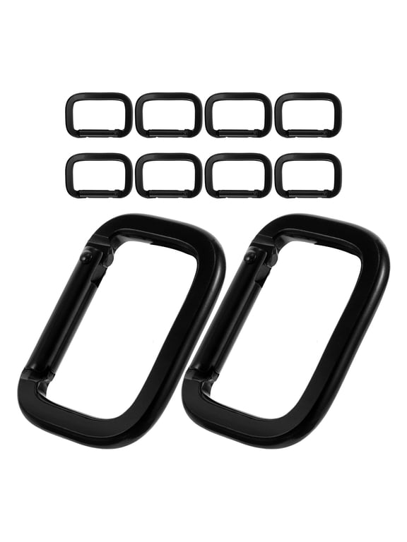 10pcs D-Shaped Carabiner Clip Keychain Clips Heavy Duty Metal Snap Hook Rings Quick Release Locking Buckles For Camping Hiking Fishing