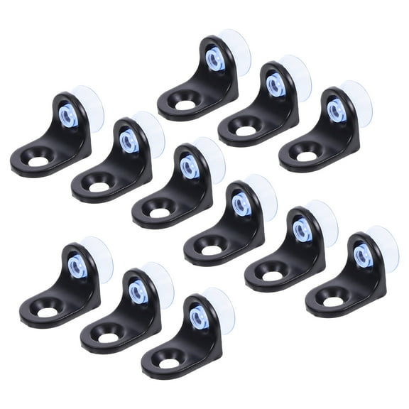 Masteelf 10pcs Corner Shelf Holder Round Shelf Support Zinc Alloy Wall Bracket Glass Shelf Mounting Brackets with Suction Cup Base for Wine Cabinet Display Cabinets