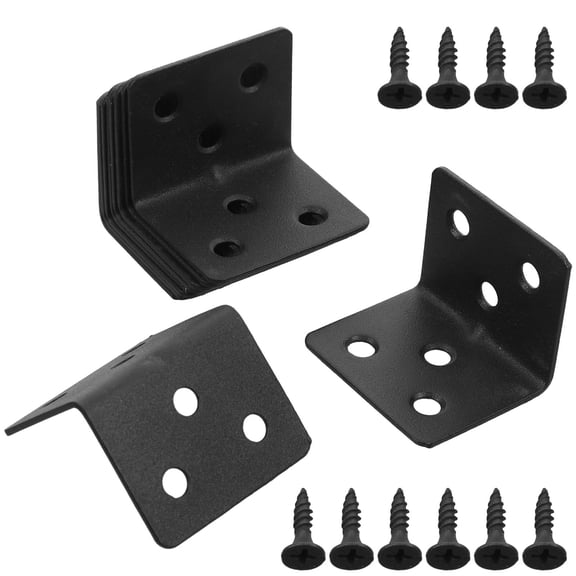 Masteelf 10pcs Heavy Duty Metal Corner Braces With Screws L Shaped Angle Brackets For Wood Shelves Furniture 90 Degree Support Brackets For Tables And Chairs