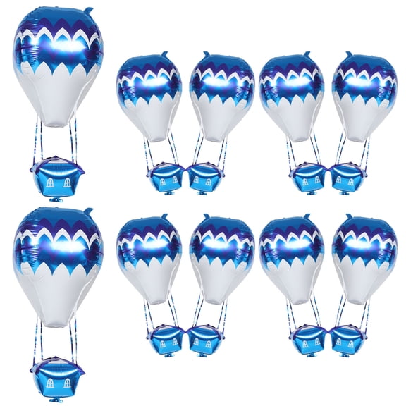 Masteelf 10pcs Hot Air Balloon Shaped Aluminum Film Balloons for Birthday Parties Weddings Bridal Showers Event Decorations Party Supplies