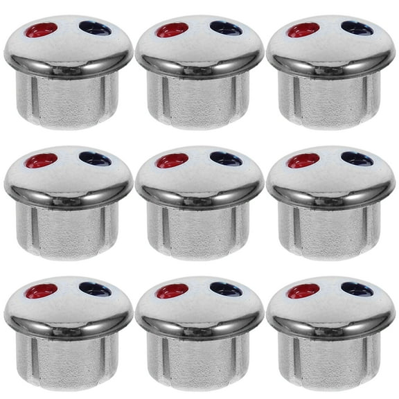 Masteelf 10pcs Hot And Cold Signs Button Hot Cold Water Label Hot And Cold Water Markers Water Temperature Indicators For Kitchen Faucet Handle Replacement Buttons