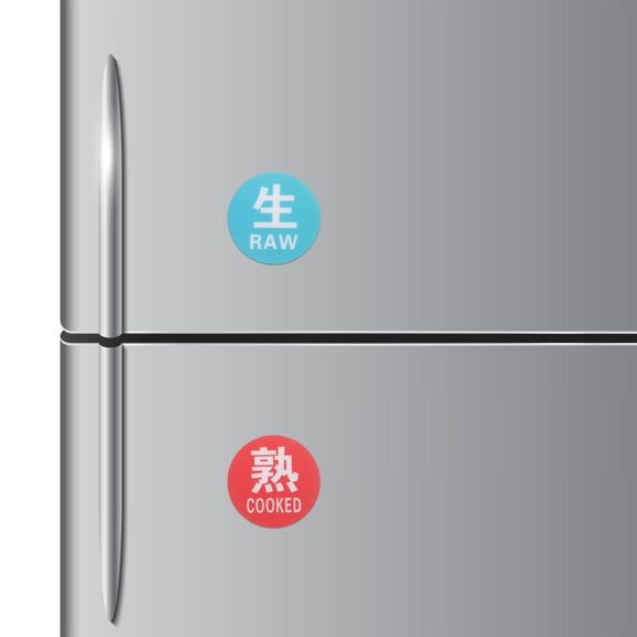 Masteelf 10pcs Kitchen Food Labeling Sticker Raw And Cooked Sign Plastic Sign For Food Storage Safety Sign For Home And Commercial Kitchens