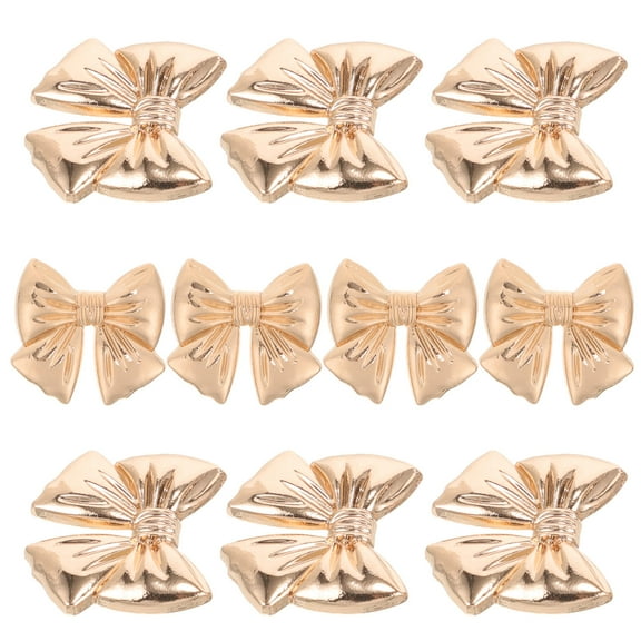 HOMEMAXS 10pcs Bow Shaped Sewing Buttons for Coat Clothes Decorative Metal Buttons