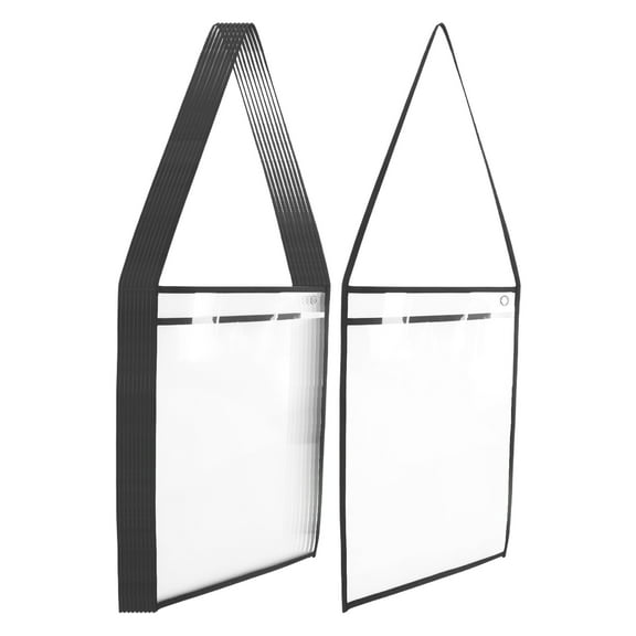 Masteelf Black Reusable Plastic Ticket Holders with Hanging Strap for Office Organization and Document Storage PET PVC