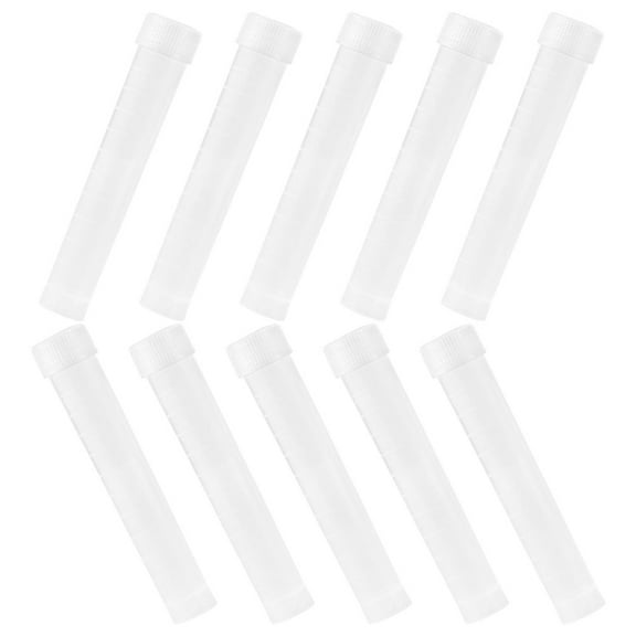 Masteelf 10pcs 10ml Small Scientific Experiment Test Tubes Scaled Sampling Vials for Lab Use