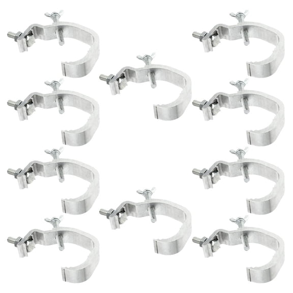 Masteelf 10pcs Stage Light Clamp Hook Heavy Duty Aluminum Alloy Truss Clamp Hanger Stage Lighting C Clamp For Dj Projector Spotlight Moving Head Light Silver