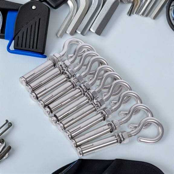 Toddmomy Expansion Screw Bolt Hardware Hooks 10pcs Silver 304 Stainless Steel For Lifting