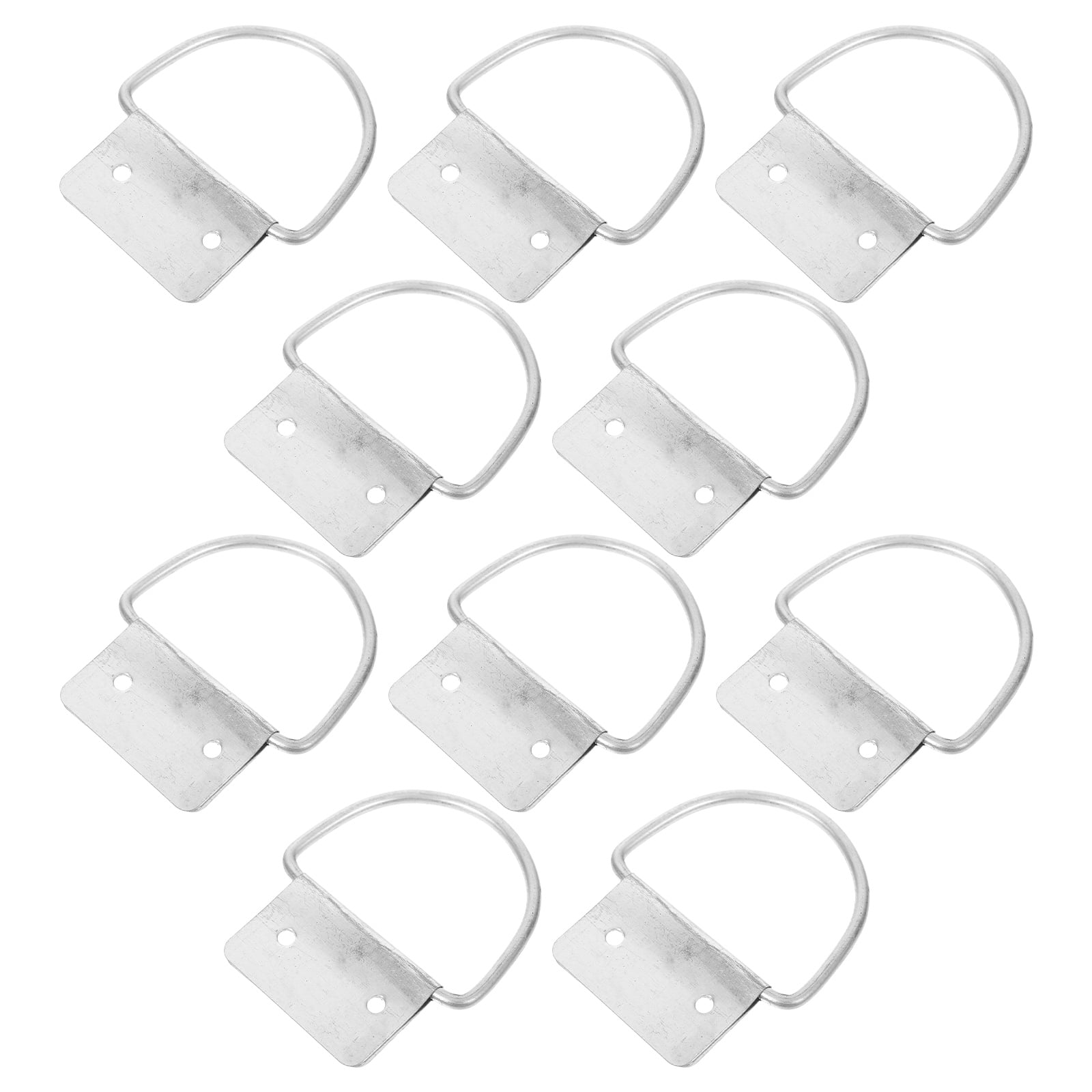 Uxcell 132mmx80mm Iron Spray-Paint Toolbox Handle - Silver Ring Pull For Cabinets & Furniture