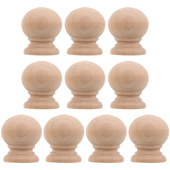 Masteelf 10pcs Wood Knobs Wooden Drawer Handle Furniture Pull  Knobs Sing Hole Pulls Handles