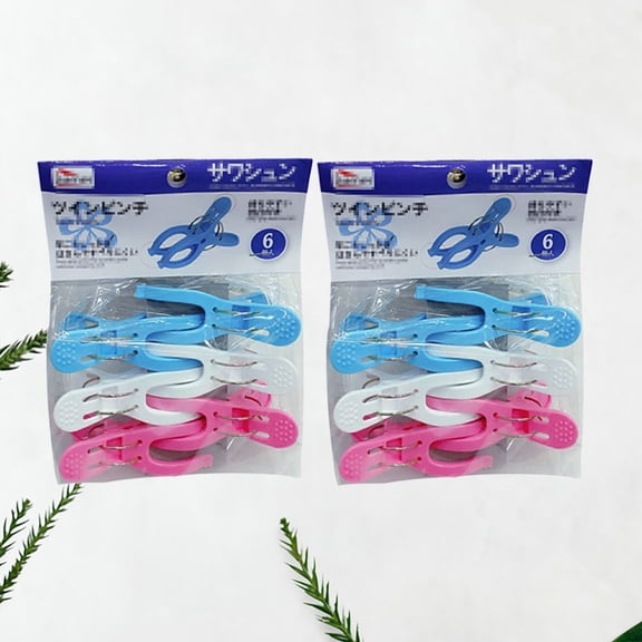 Masteelf 12 Pcs Assorted Color Clothes Drying Clips for Fastening Wet Clothes Indoor Outdoor PP Material