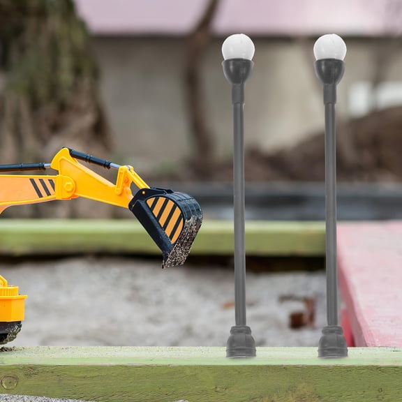 Masteelf 12 Pcs Glowing Simulation Street Light Model Lamps for Sand Table Decoration and Craft Projects